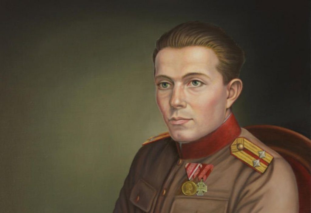 Franjo Malgaj v upodobitvi dravograjskega slikarja, Jožeta Krambergerja.